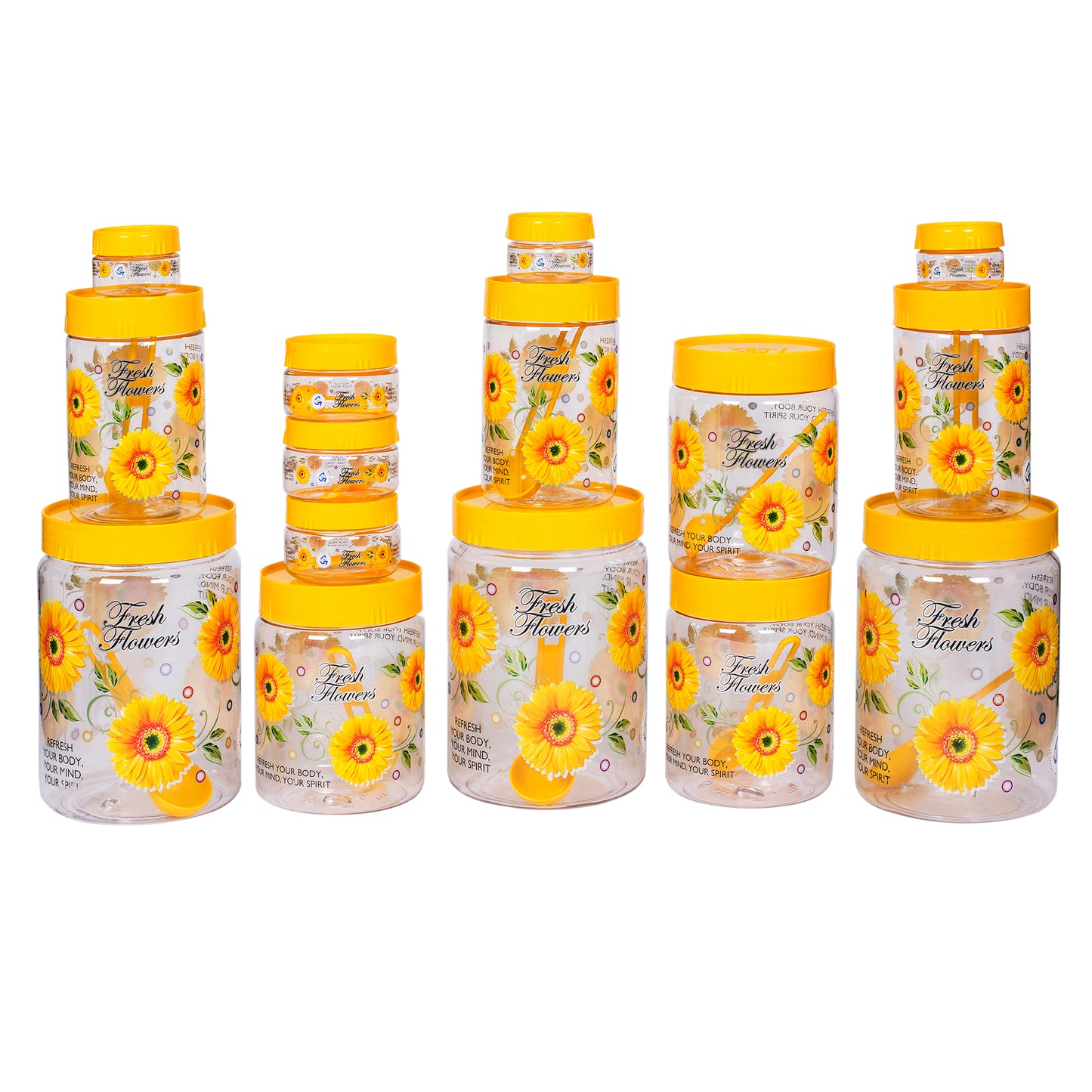 Print Magic Container - Pack of 15 - 2000 ml (3 pcs), 1000 ml (3 pcs), 700 ml (3pcs),  150 ml (3 pcs), 50 ml (3 pcs)