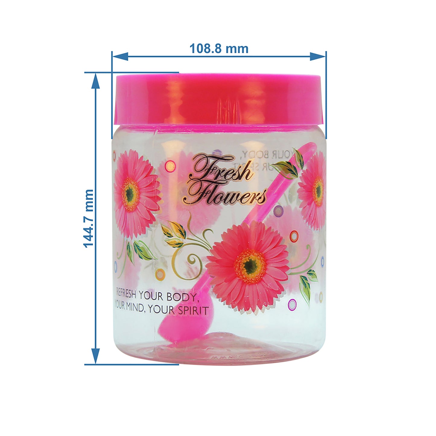 Plastic Jar Set, 1 litres, 3-Pieces, Pink